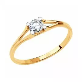Золотое кольцо с фианитом