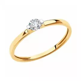Золотое кольцо с фианитом