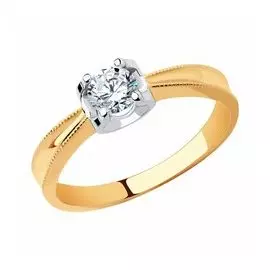 Золотое кольцо с фианитом