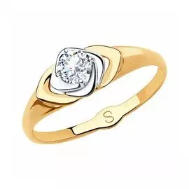 Золотое кольцо с фианитом