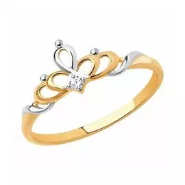 Золотое кольцо с фианитом