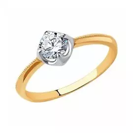 Золотое кольцо с фианитом