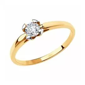 Золотое кольцо с фианитом