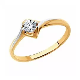 Золотое кольцо с фианитом