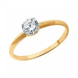Золотое кольцо с фианитом