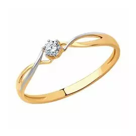 Золотое кольцо с фианитом