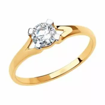 Золотое кольцо с фианитом