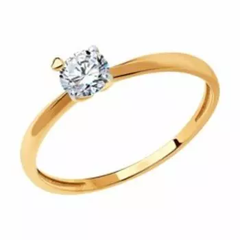 Золотое кольцо с фианитом