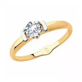 Золотое кольцо с фианитом