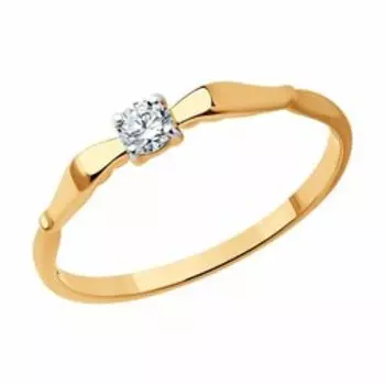 Кольцо из золота с фианитом