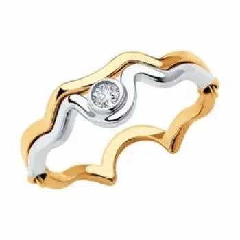 Золотое кольцо с фианитом