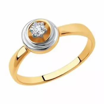 Золотое кольцо с фианитом