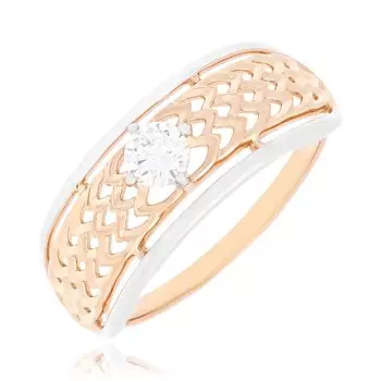 Золотое кольцо с фианитом