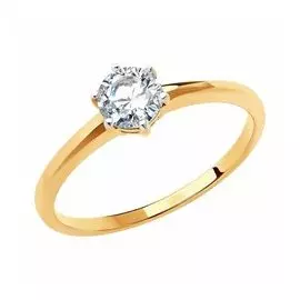 Золотое кольцо с фианитом