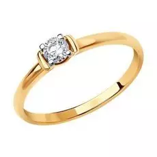 Золотое кольцо с фианитом