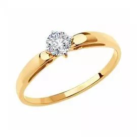 Золотое кольцо с фианитом