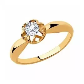 Золотое кольцо с фианитом
