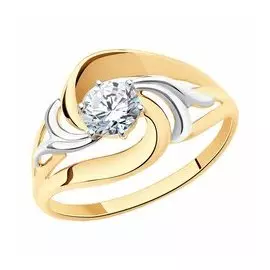 Золотое кольцо с фианитом