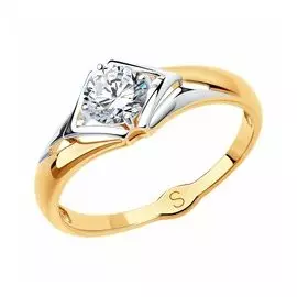 Кольцо из золота с фианитом