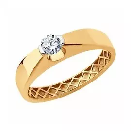Золотое кольцо с фианитом