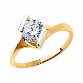 Золотое кольцо с фианитом