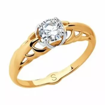 Золотое кольцо с фианитом