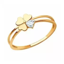 Кольцо из золота с фианитом