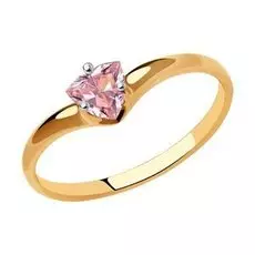 Золотое кольцо с фианитом SWAROVSKI