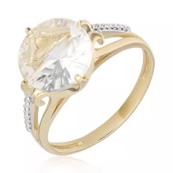 Золотое кольцо с горным хрусталем