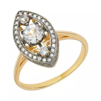 Золотое кольцо с горным хрусталем