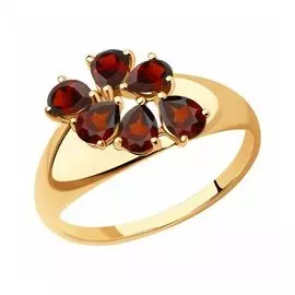 Кольцо из золота с гранатами
