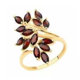 Золотое кольцо с гранатами