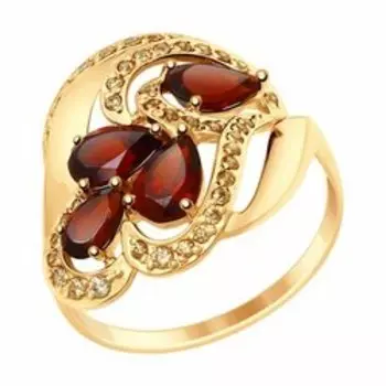 Золотое кольцо с гранатом
