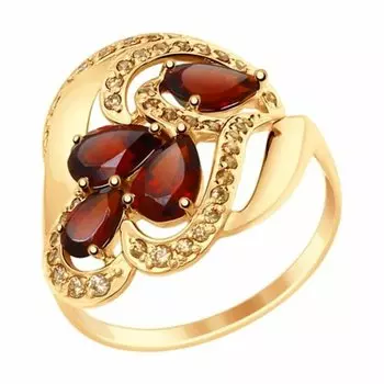 Золотое кольцо с гранатом