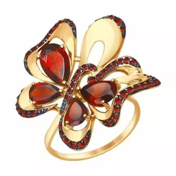 Золотое кольцо с гранатом