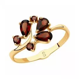 Золотое кольцо с гранатом