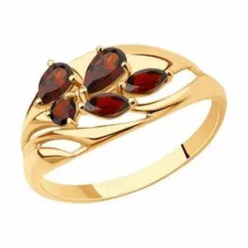 Золотое кольцо с гранатом