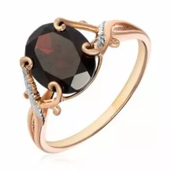 Золотое кольцо с гранатом и фианитами