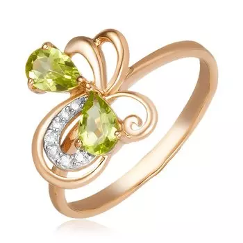 Золотое кольцо с хризолитами