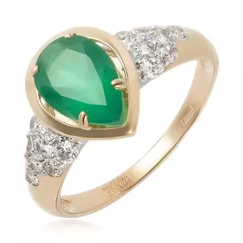 Золотое кольцо с хризопразом