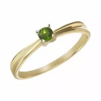Золотое кольцо с хромдиопсидом