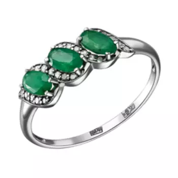 Золотое кольцо с изумрудами и бриллиантами