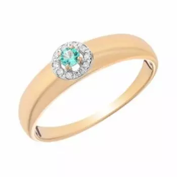 Золотое кольцо с изумрудами и бриллиантами