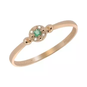 Золотое кольцо с изумрудом и бриллиантами