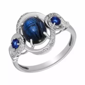 Золотое кольцо с кианитами и бриллиантами