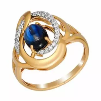 Золотое кольцо с кианитом и бриллиантами