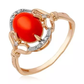 Золотое кольцо с кораллом