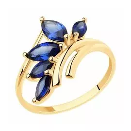 Кольцо из золота с корундами