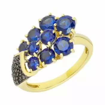 Золотое кольцо с корундами и шпинелью