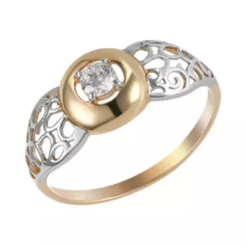 Золотое кольцо с кубическим цирконием